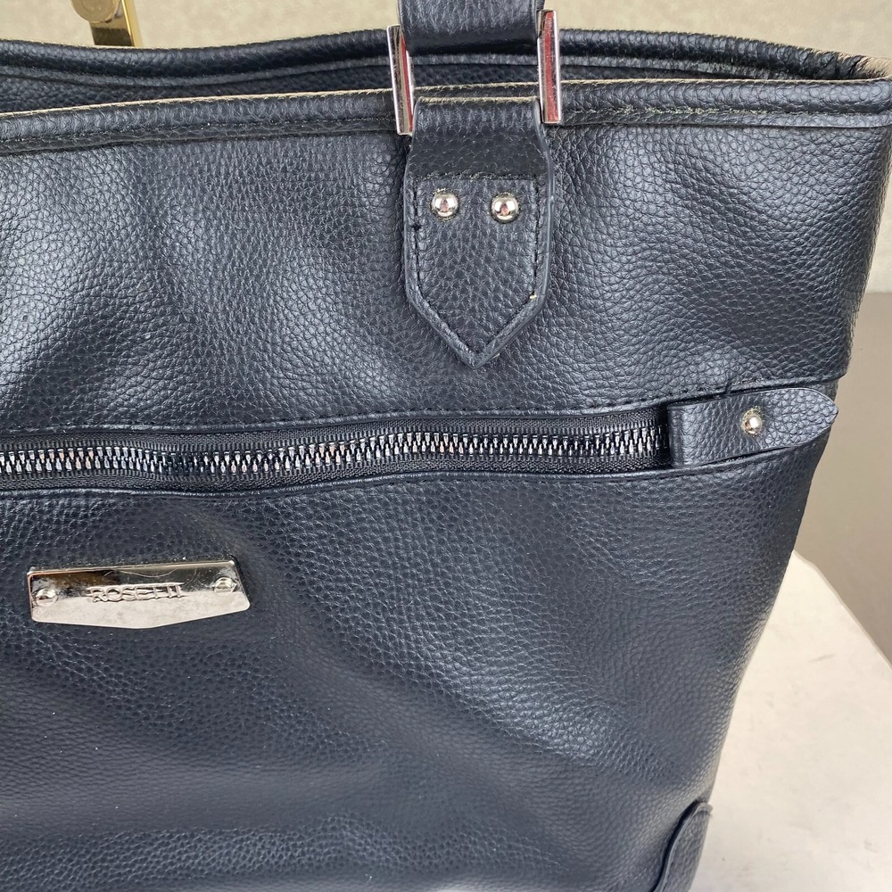 Rosetti Large Tote Shoulder Bag Purse,Black Leather - Picture 12 of 16